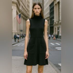 THEORY Knit Collar Off The Shoulder Mini Dress